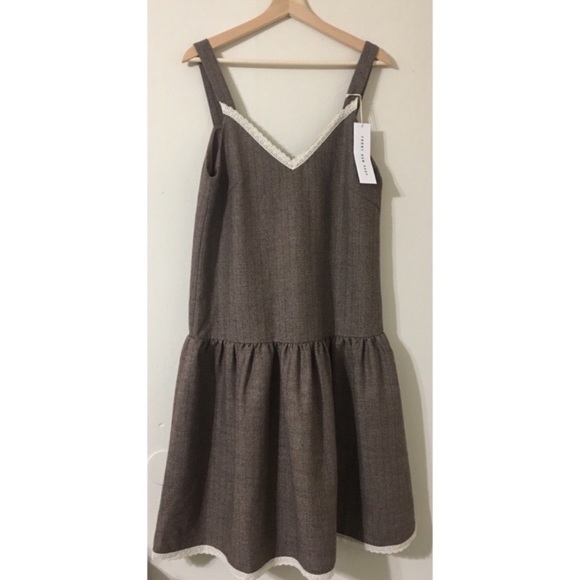 Front Row Shop Ruffle-trimmed Wool Slip Dress - Picture 2 of 8